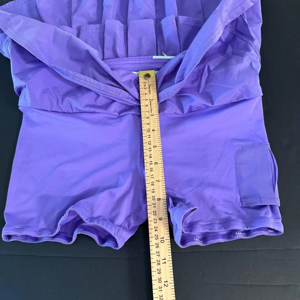 Lululemon Pace Setter Skirt Purple Pleated Tennis Running Skort Women Size 4